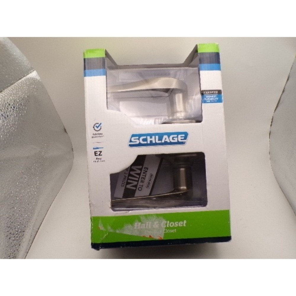Schlage‎ Hall and Closet Passage Door Lever Satin Nickel Modern Interior Handle